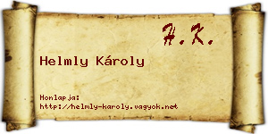 Helmly Károly névjegykártya