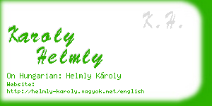 karoly helmly business card